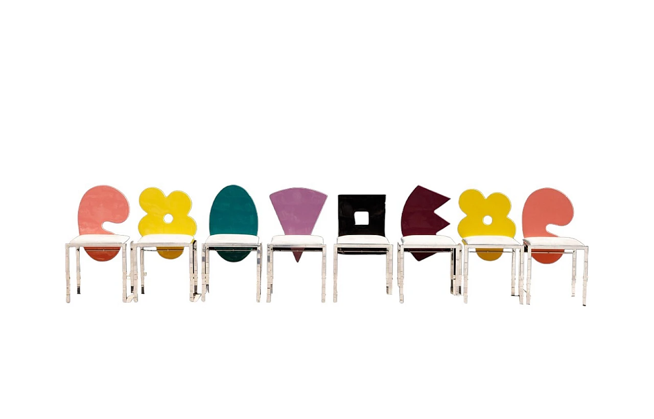 8 Omaggi chairs by Salvati & Tresoldi for Saporiti, 1980s 32
