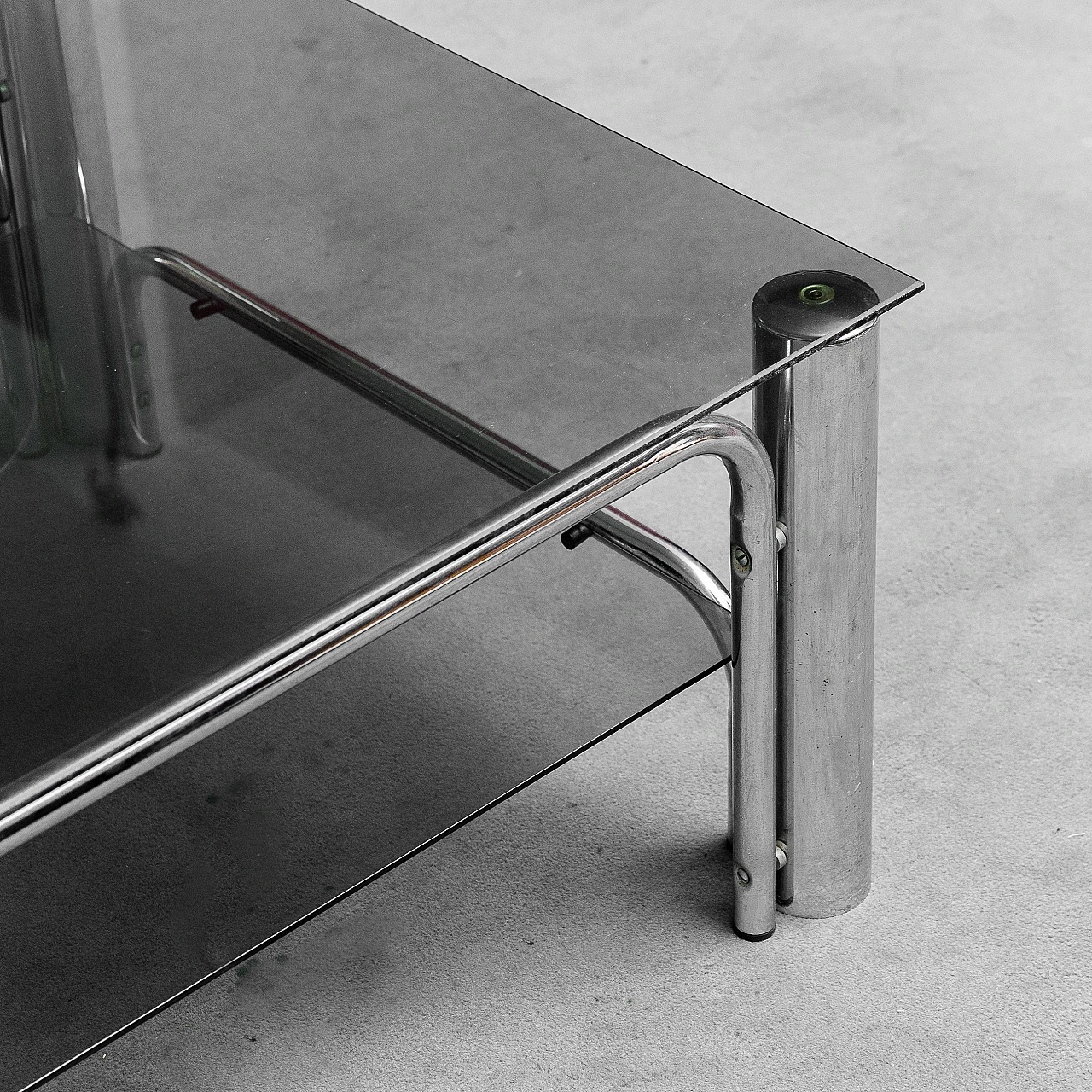 Tavolino Da Caffè Quadrato In Vetro Temperato 68 Cm – Struttura In Metallo, Design Minimalista, Facile Da Montare