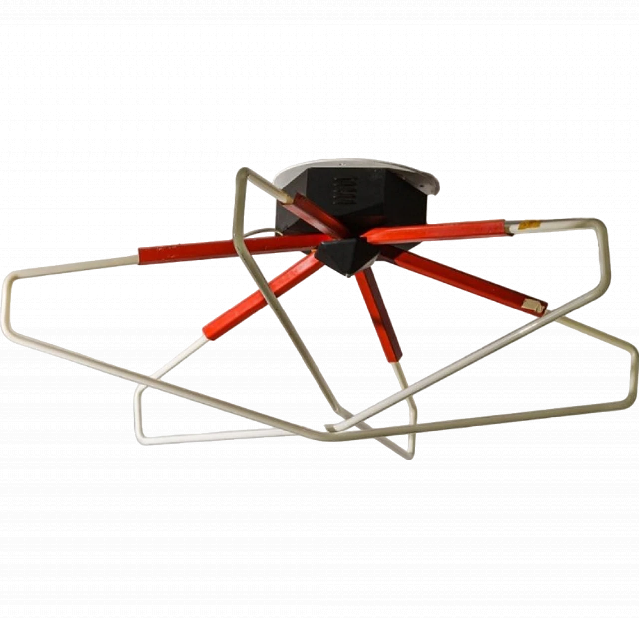 Lampadario in ferro con quattro croci al neon, anni '70 5