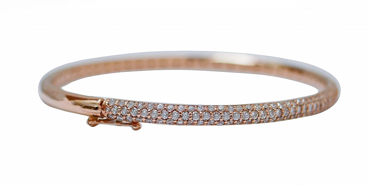 18 Karat rose gold bracelet with diamonds, 2020 2