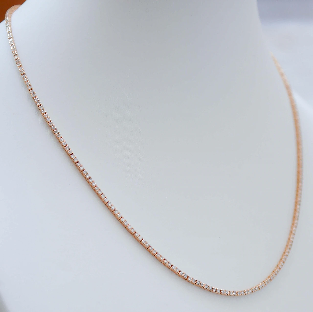 Collana Tennis in oro rosa 18 carati con diamanti, 2020 2