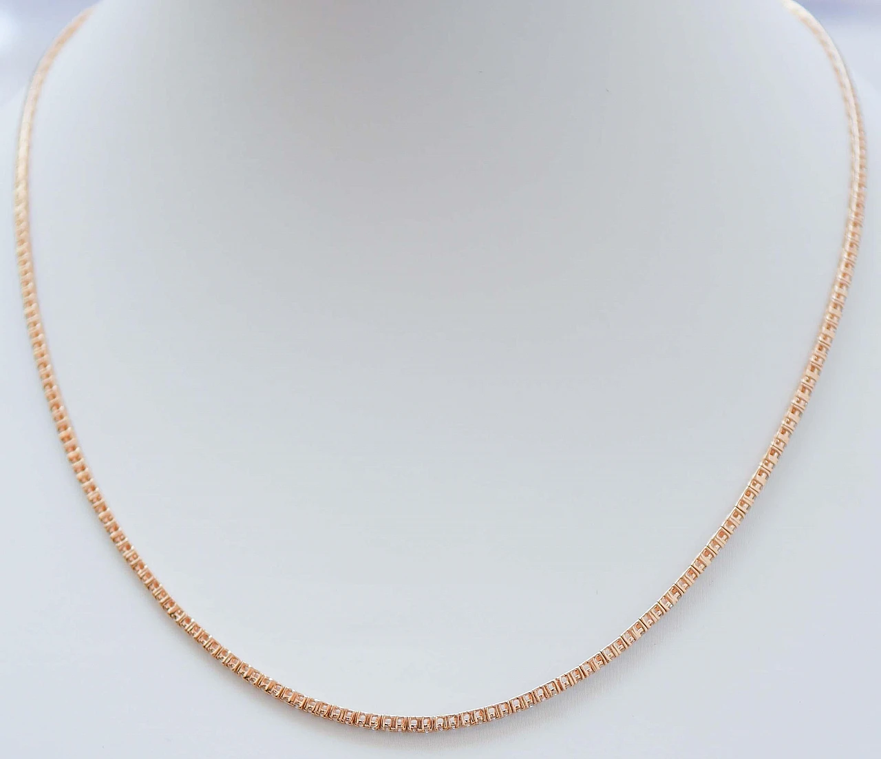 Collana Tennis in oro rosa 18 carati con diamanti, 2020 3