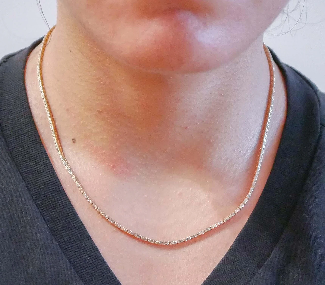 Collana Tennis in oro rosa 18 carati con diamanti, 2020 5
