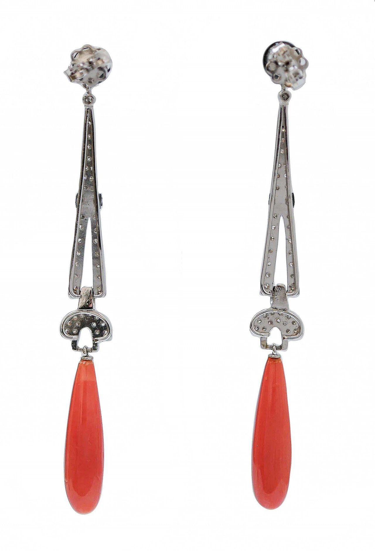 Earrings in coral, onyx, diamonds and platinum, 1950s 3