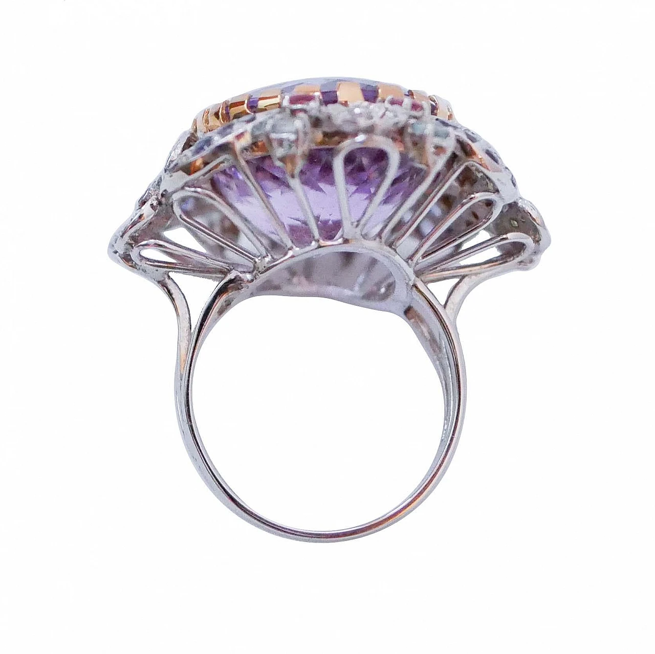 Ring with tourmaline, iolite, topazes, peridots, amethyst and diamonds 3