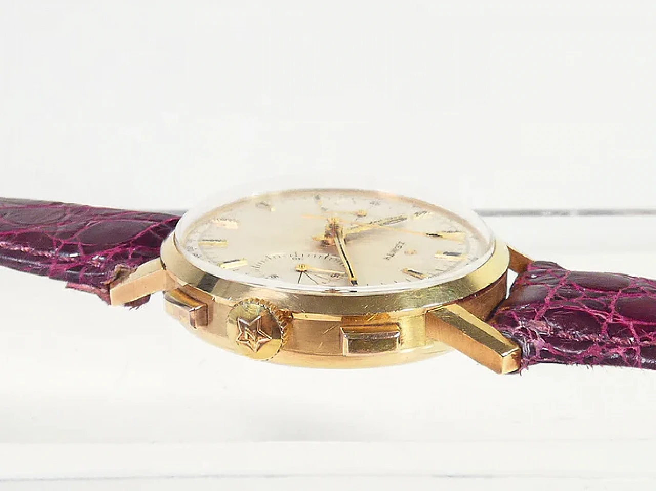 Orologio 14 DP in oro 18k e pelle di Zenith, anni '50 8