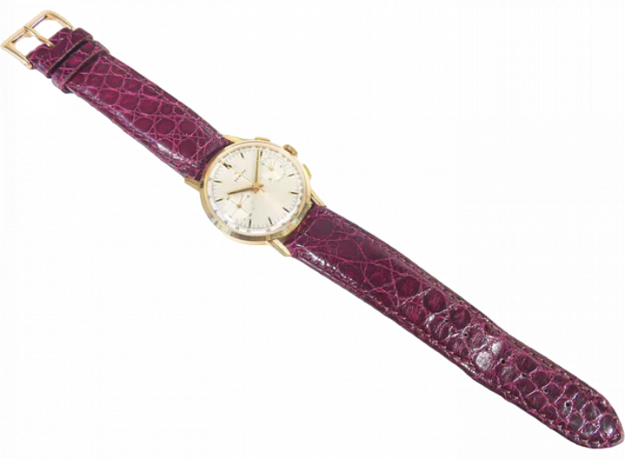 Orologio 14 DP in oro 18k e pelle di Zenith, anni '50 13
