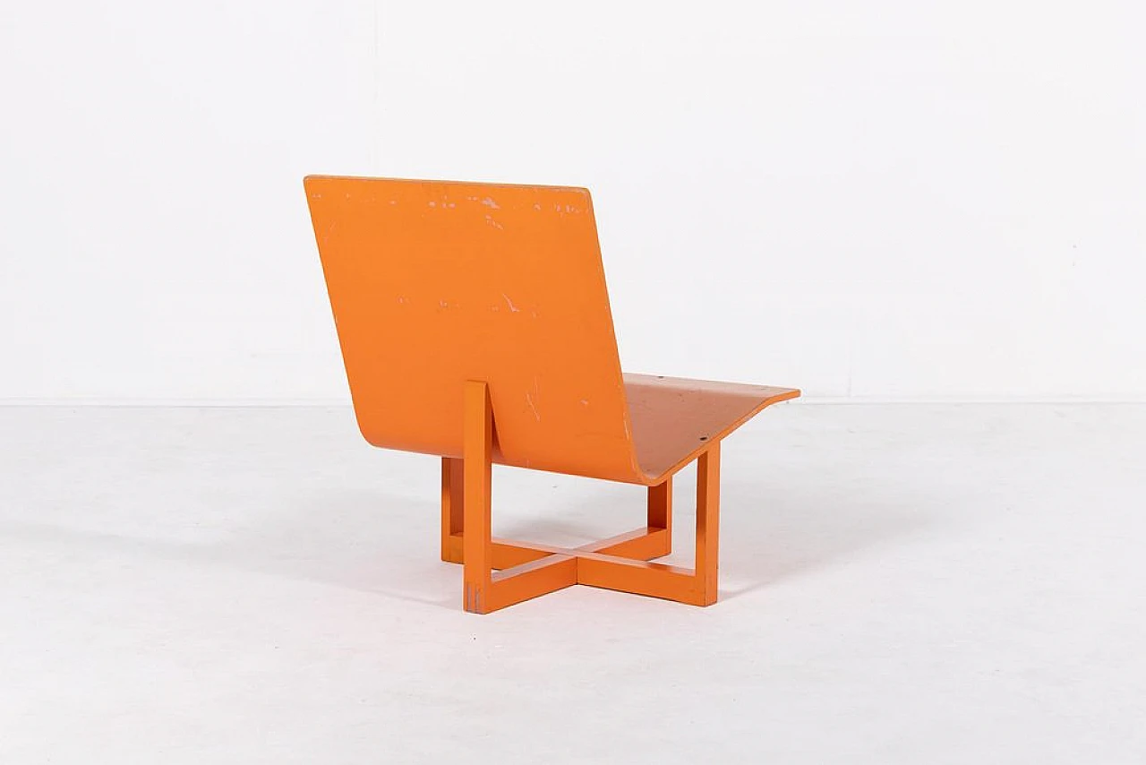 Plywood lounge chair with coffee table by Chr. Rasmussen, 1970s 5