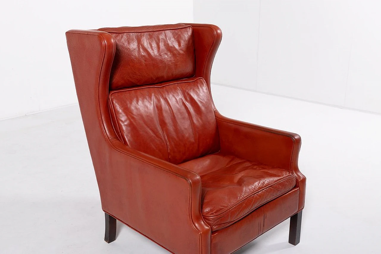 Pair of beech wood & leather armchairs by Mogens Hansen, 1970s 5