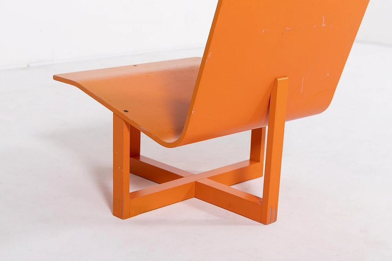 Plywood lounge chair with coffee table by Chr. Rasmussen, 1970s 7