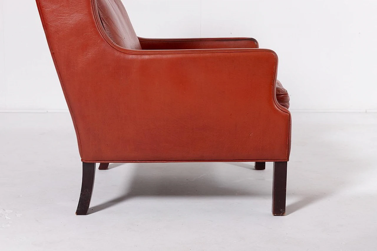 Pair of beech wood & leather armchairs by Mogens Hansen, 1970s 8