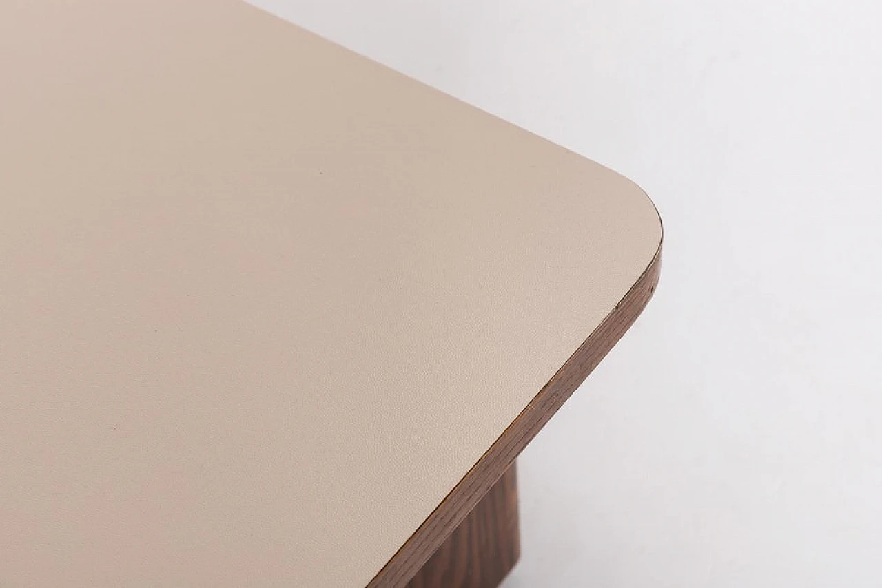 Brutalist coffee table in oak wood with laminated top, 1970s 7