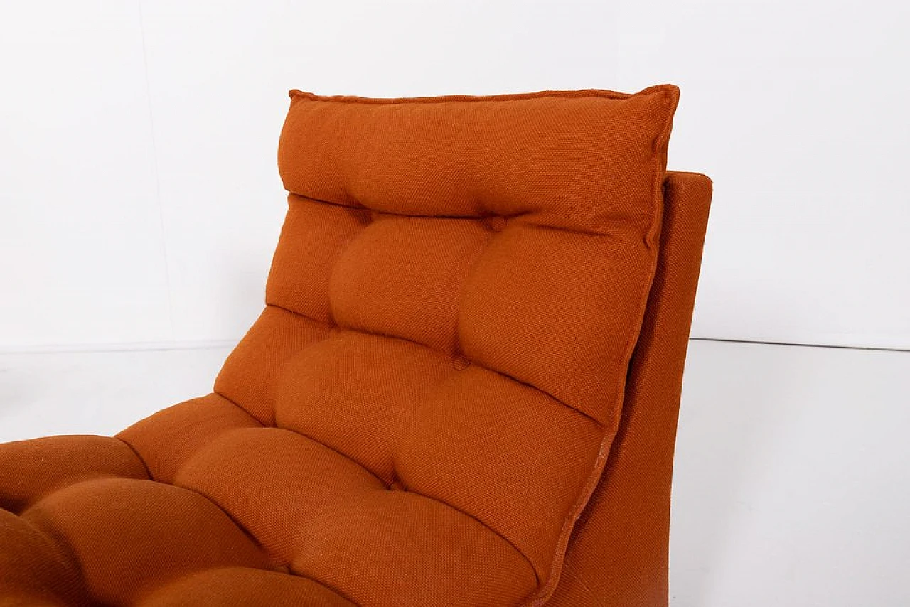 4 Sedie da salotto in lana arancione, anni '60 13