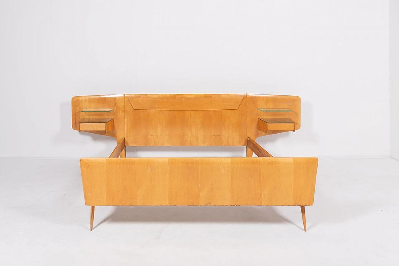 Wooden double bed by Vittorio Dassi, 1950s 1