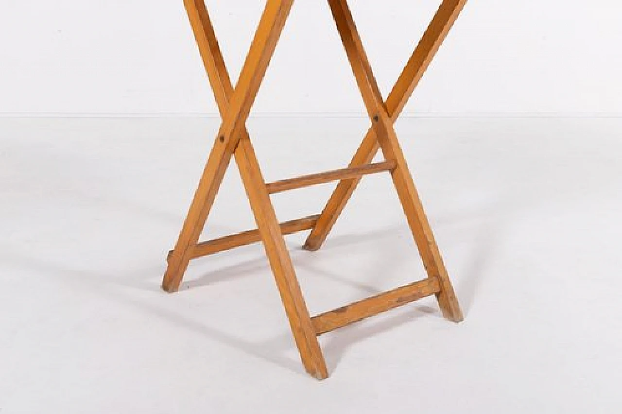 Tavolo rotondo moderno pieghevole in legno, anni '70 4