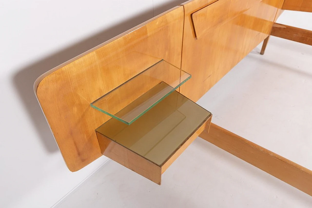 Wooden double bed by Vittorio Dassi, 1950s 8