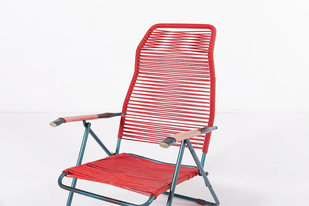 Foldable Spaghetti deck chair by Roberto Gatti, 1960s 8