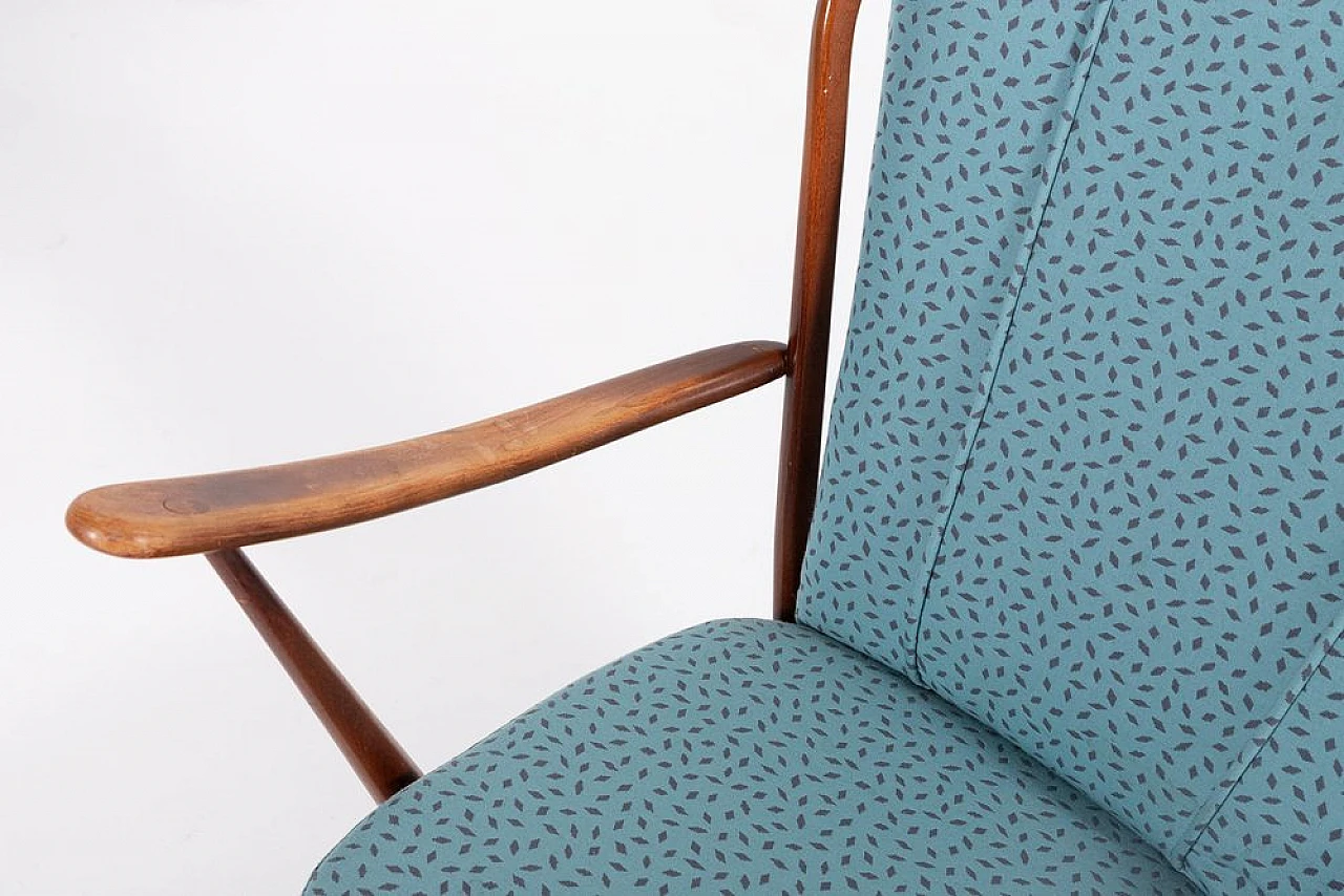 Poltrona Windsor in legno ebanizzato e tessuto di Ercol, fine '900 5