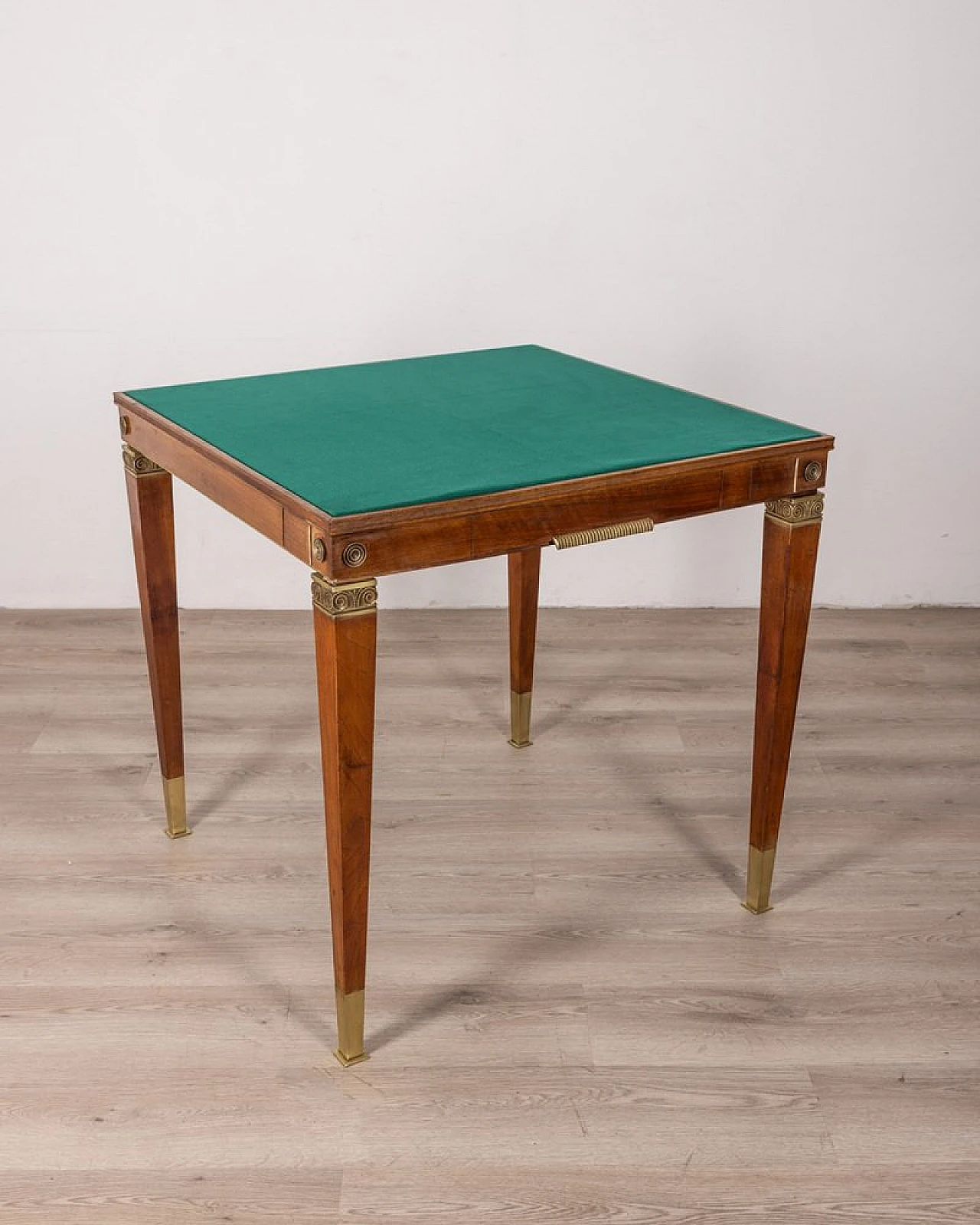 Wood and gilded brass gaming table, 1940s 1