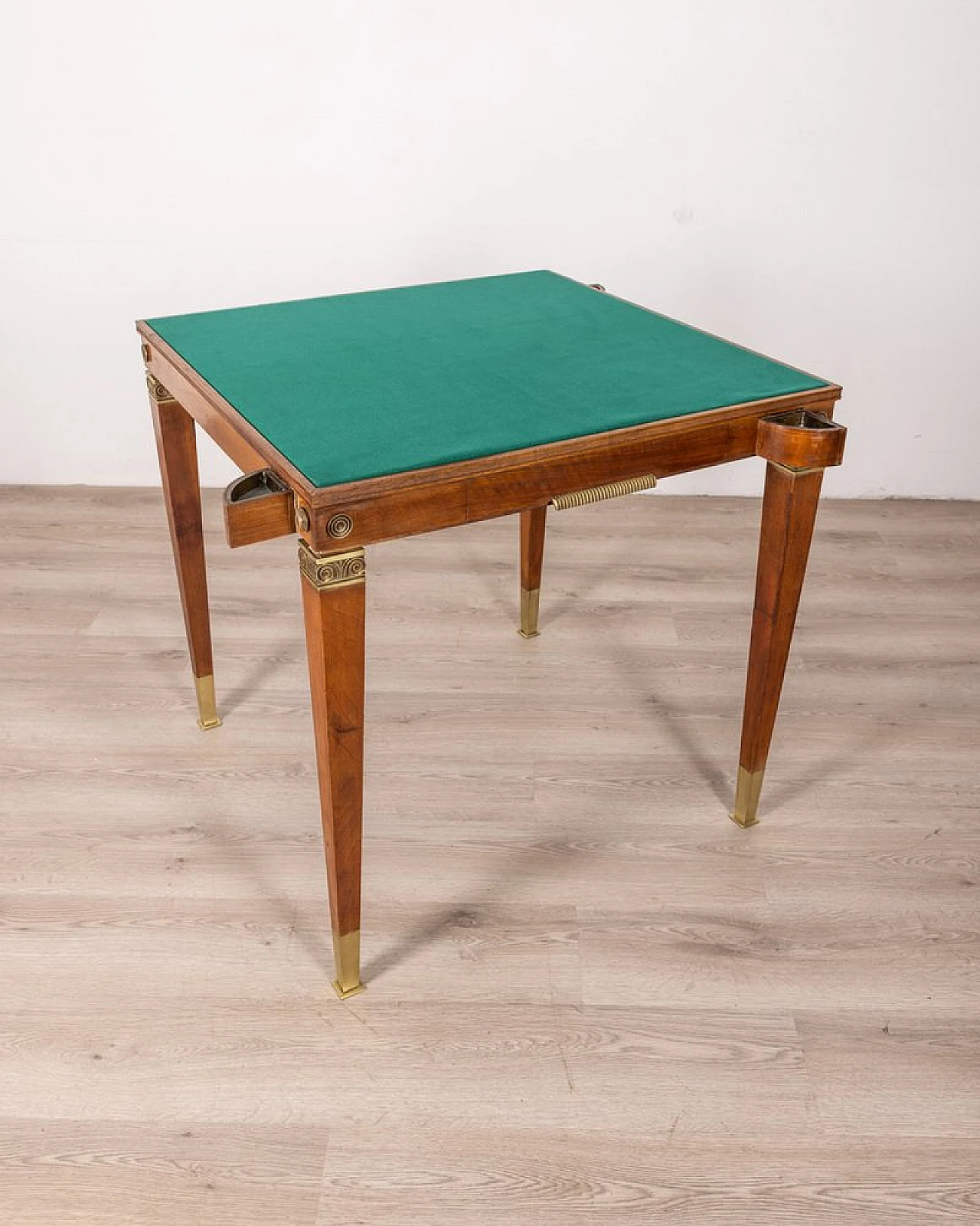 Wood and gilded brass gaming table, 1940s 2