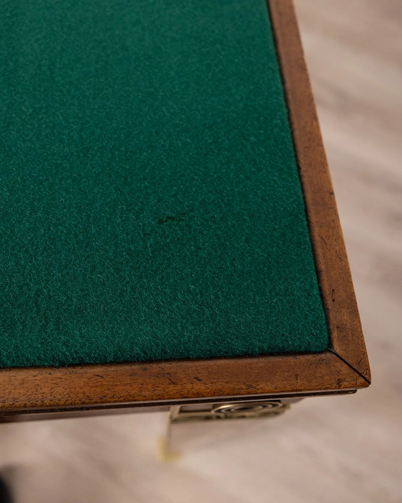 Wood and gilded brass gaming table, 1940s 5