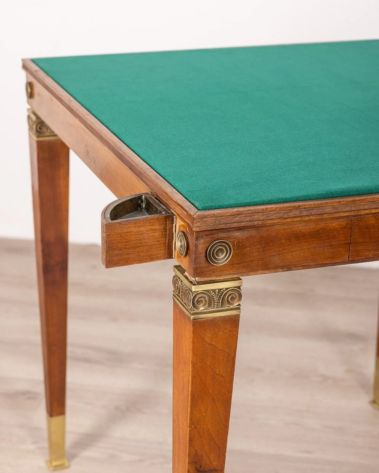 Wood and gilded brass gaming table, 1940s 6