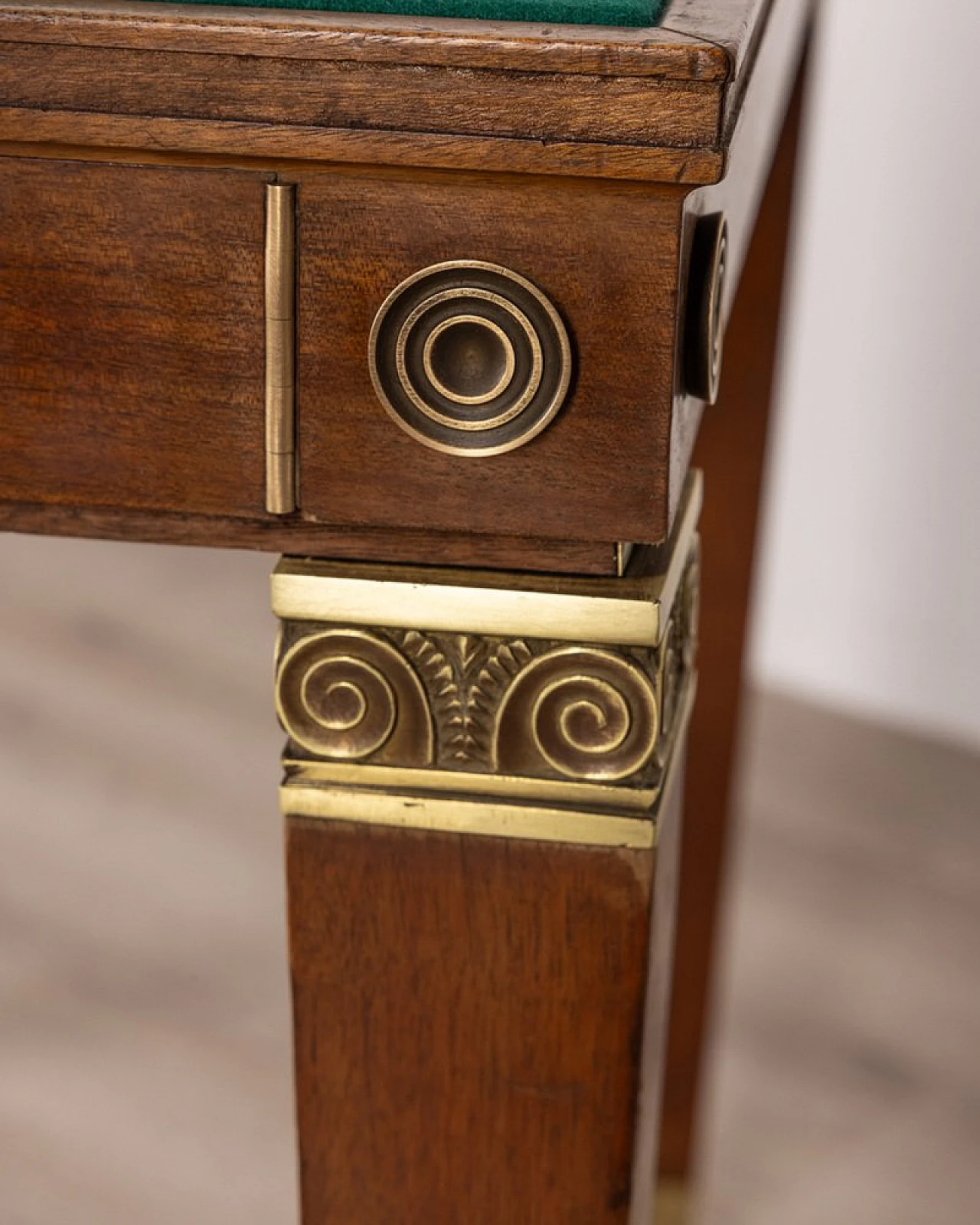 Wood and gilded brass gaming table, 1940s 8