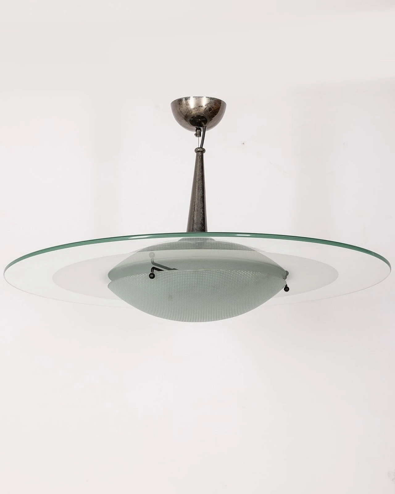 Glass and crystal pendant lamp, 1960s 1