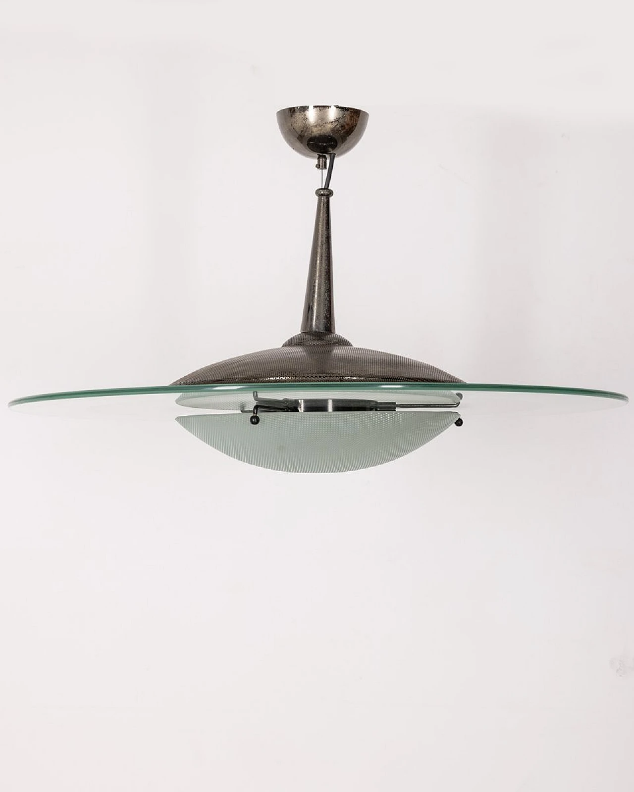 Glass and crystal pendant lamp, 1960s 3