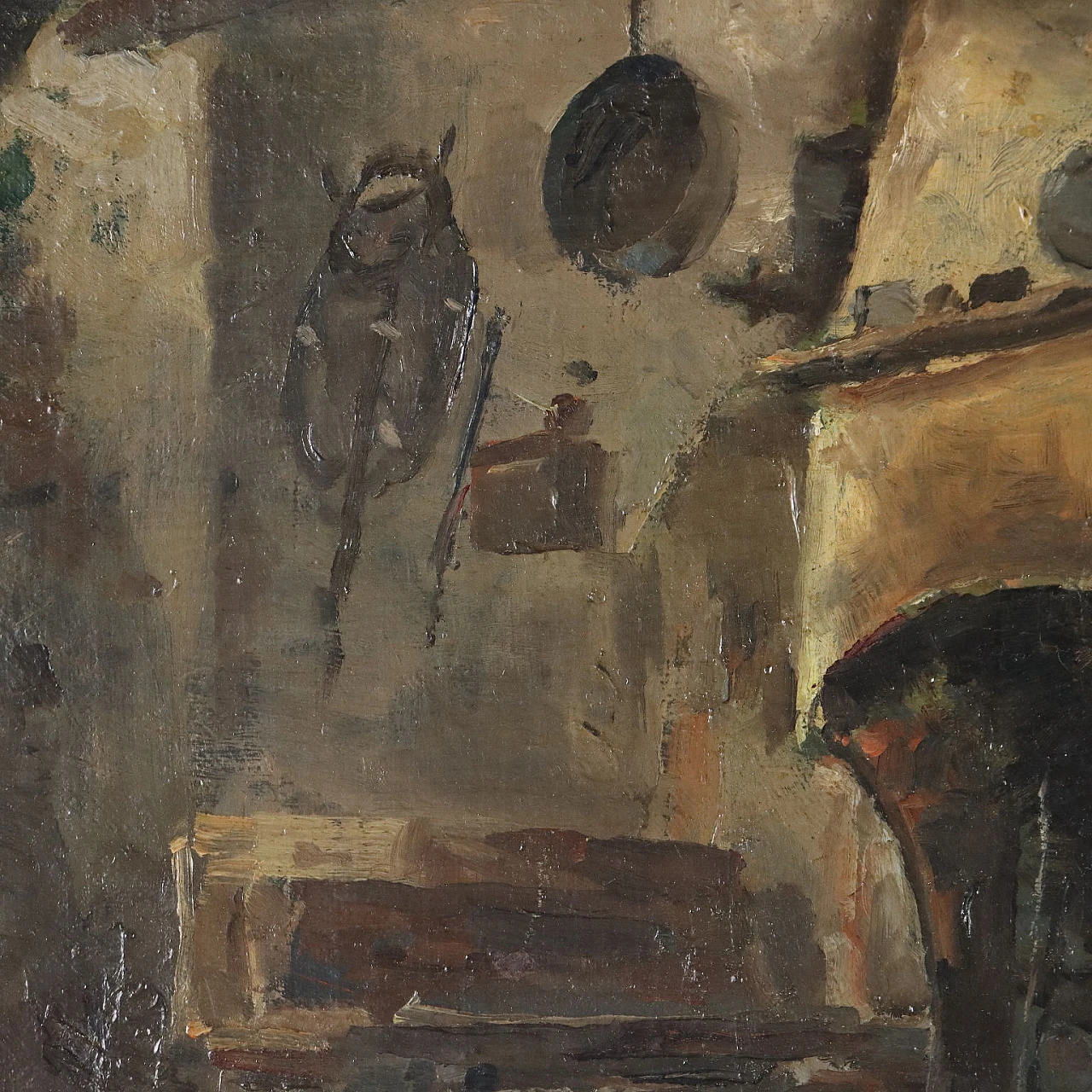 Giuseppe Solenghi, The cuisine of the smuggler, oil on cardboard 4