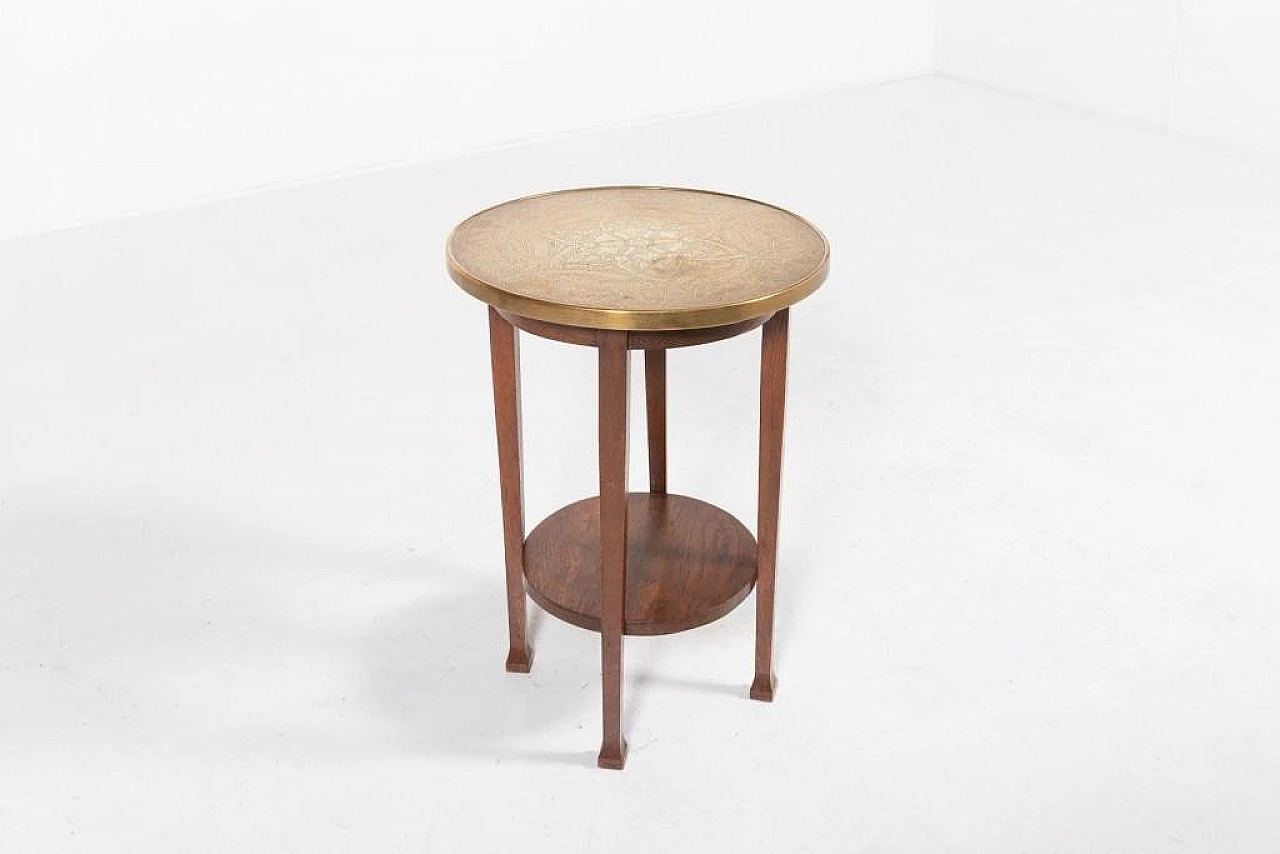 Mid-Century side table with brass top, 1960s 1
