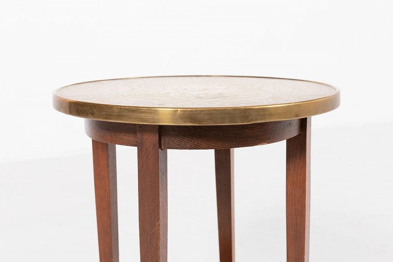 Mid-Century side table with brass top, 1960s 2