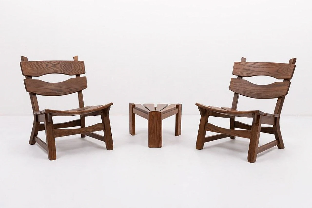 4 Chairs with a table in oak by Dittmann & Co. for Awa, 1970s 2