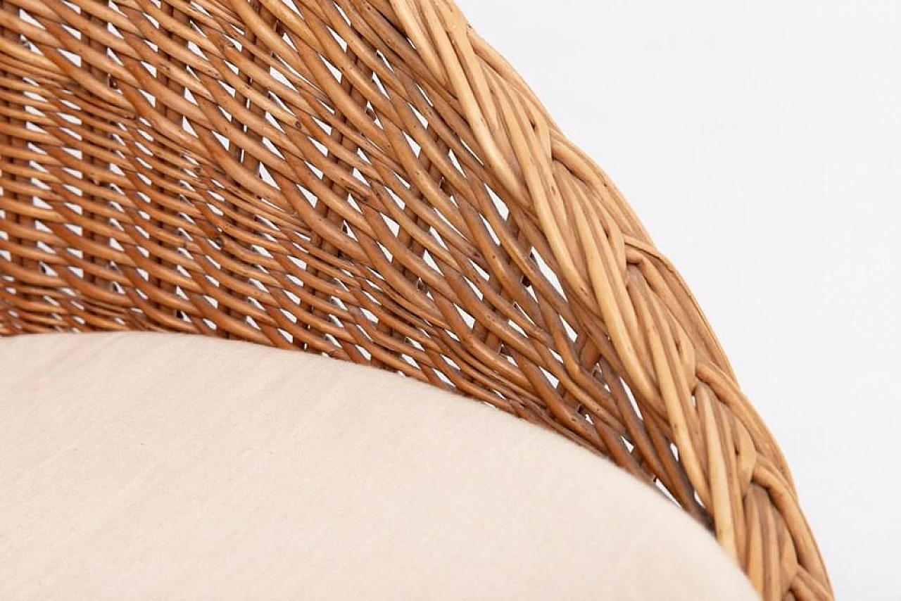 Coppia di poltrone in vimini, anni '70 8