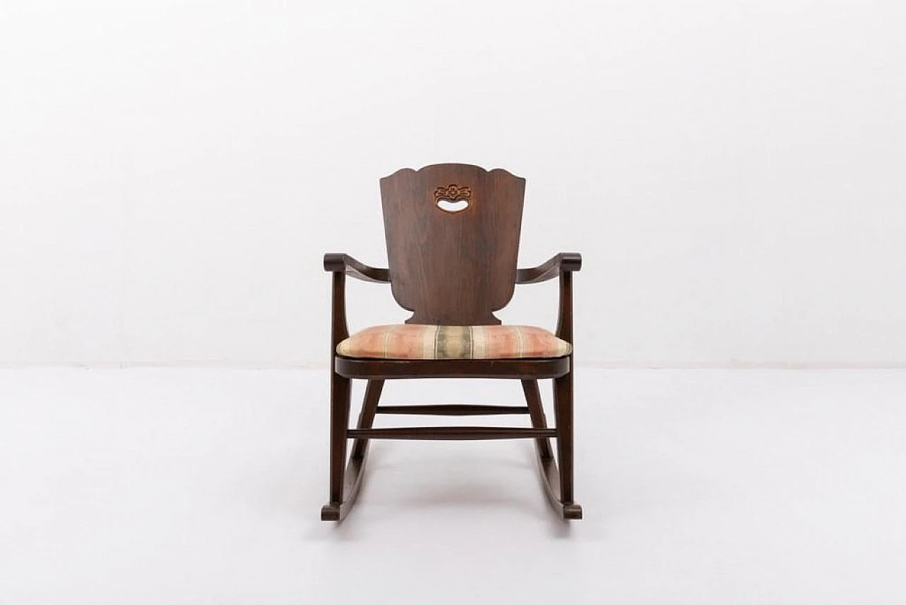 Sedia a dondolo Scandinava Mid-Century 3