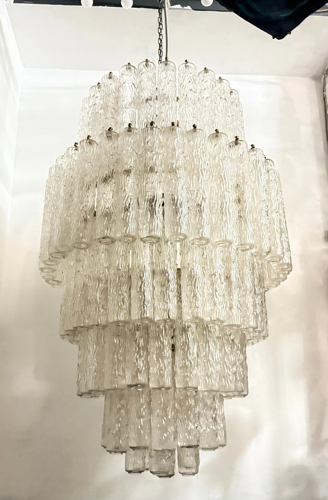 Lampadario a tubi in vetro di Murano di Paolo Venini, anni '60 1