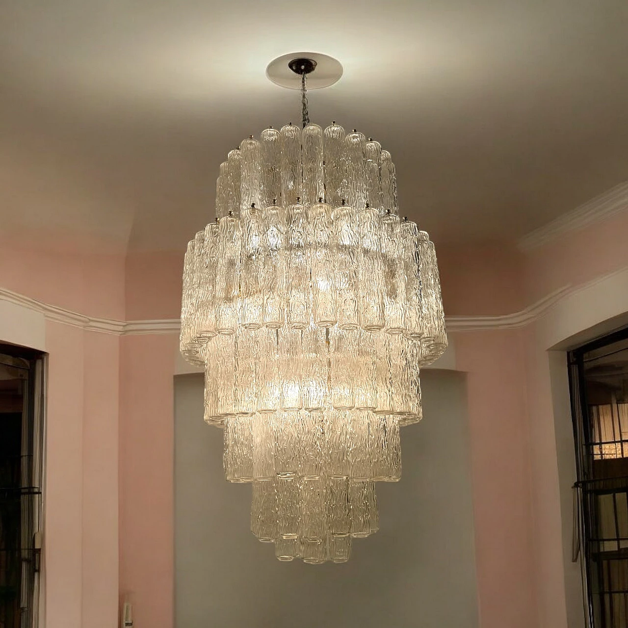 Lampadario a tubi in vetro di Murano di Paolo Venini, anni '60 5