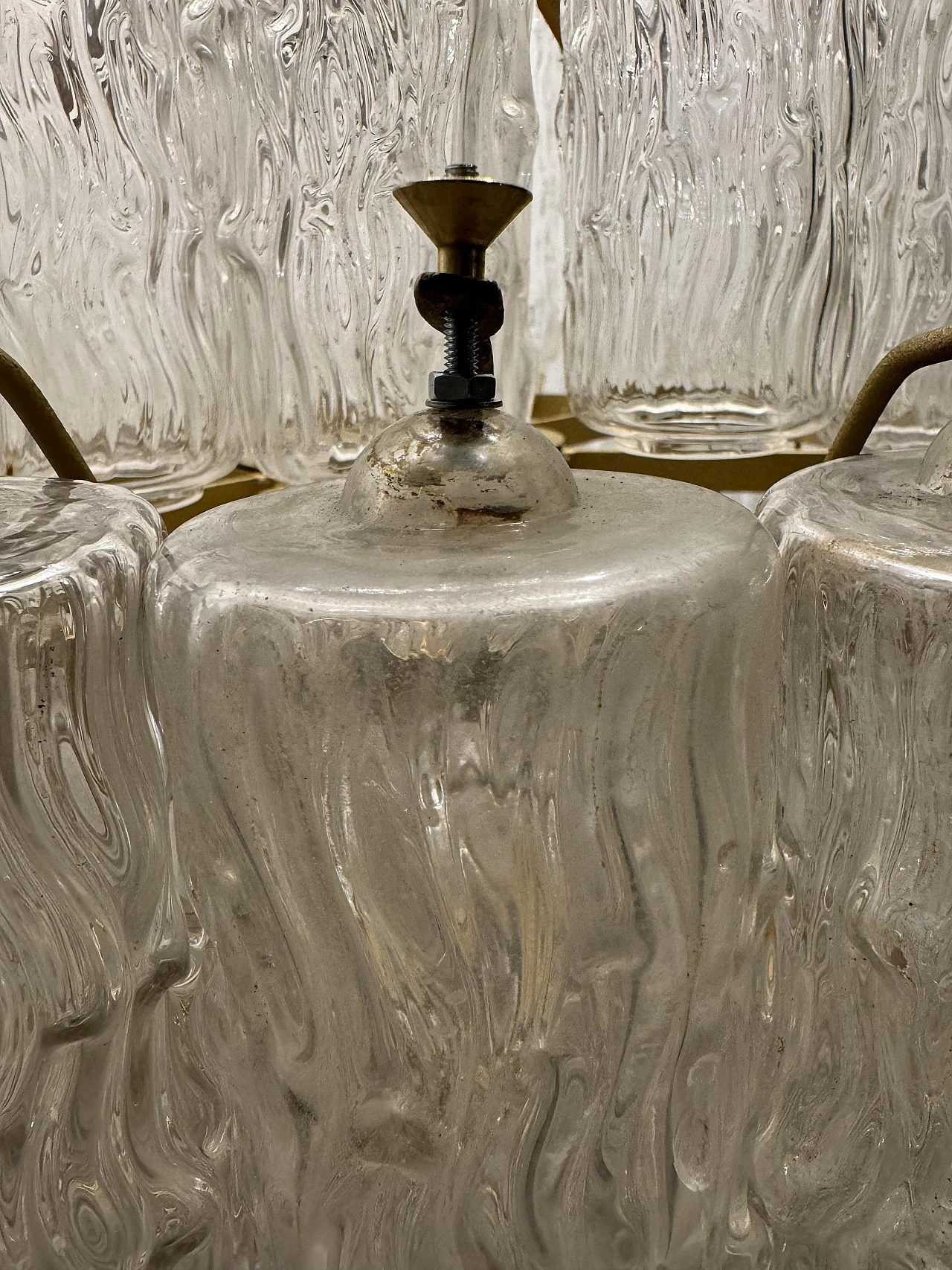 Lampadario a tubi in vetro di Murano di Paolo Venini, anni '60 12