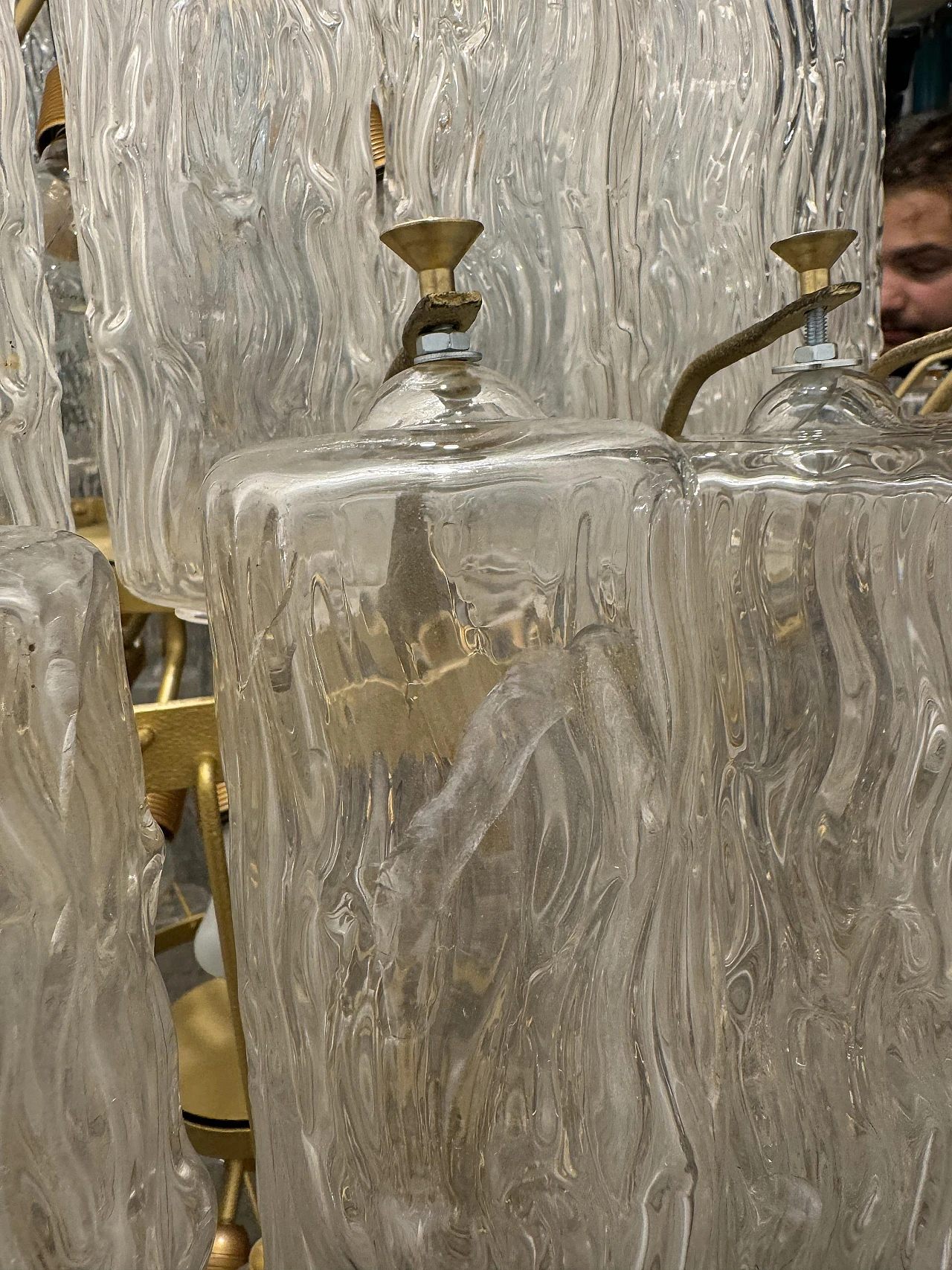 Lampadario a tubi in vetro di Murano di Paolo Venini, anni '60 15