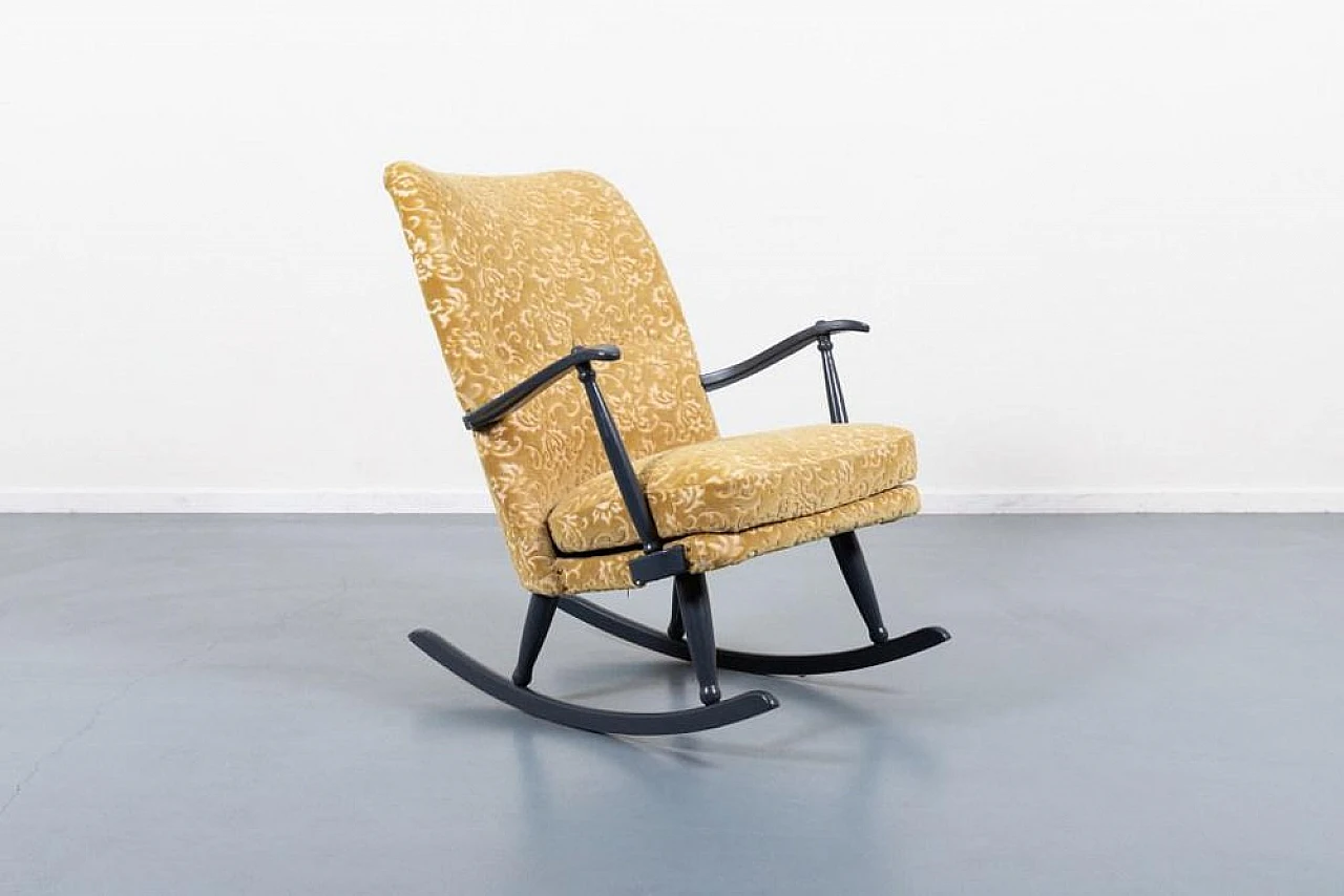 Sedia a dondolo scandinava Mid-Century,  anni '50 1