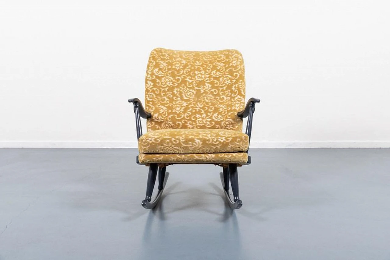 Sedia a dondolo scandinava Mid-Century,  anni '50 7