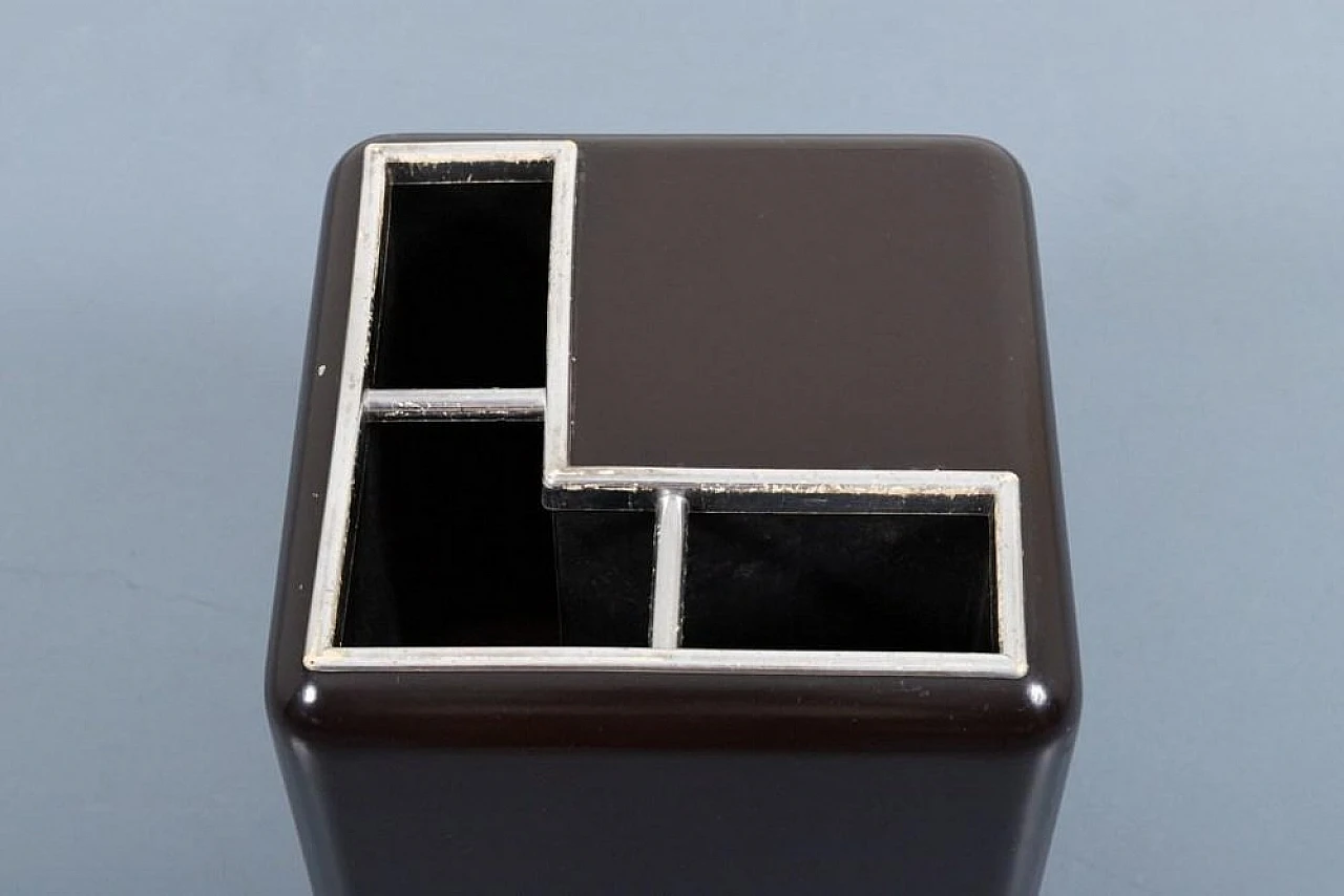 Portaombrelli in plastica marrone, anni '70 2