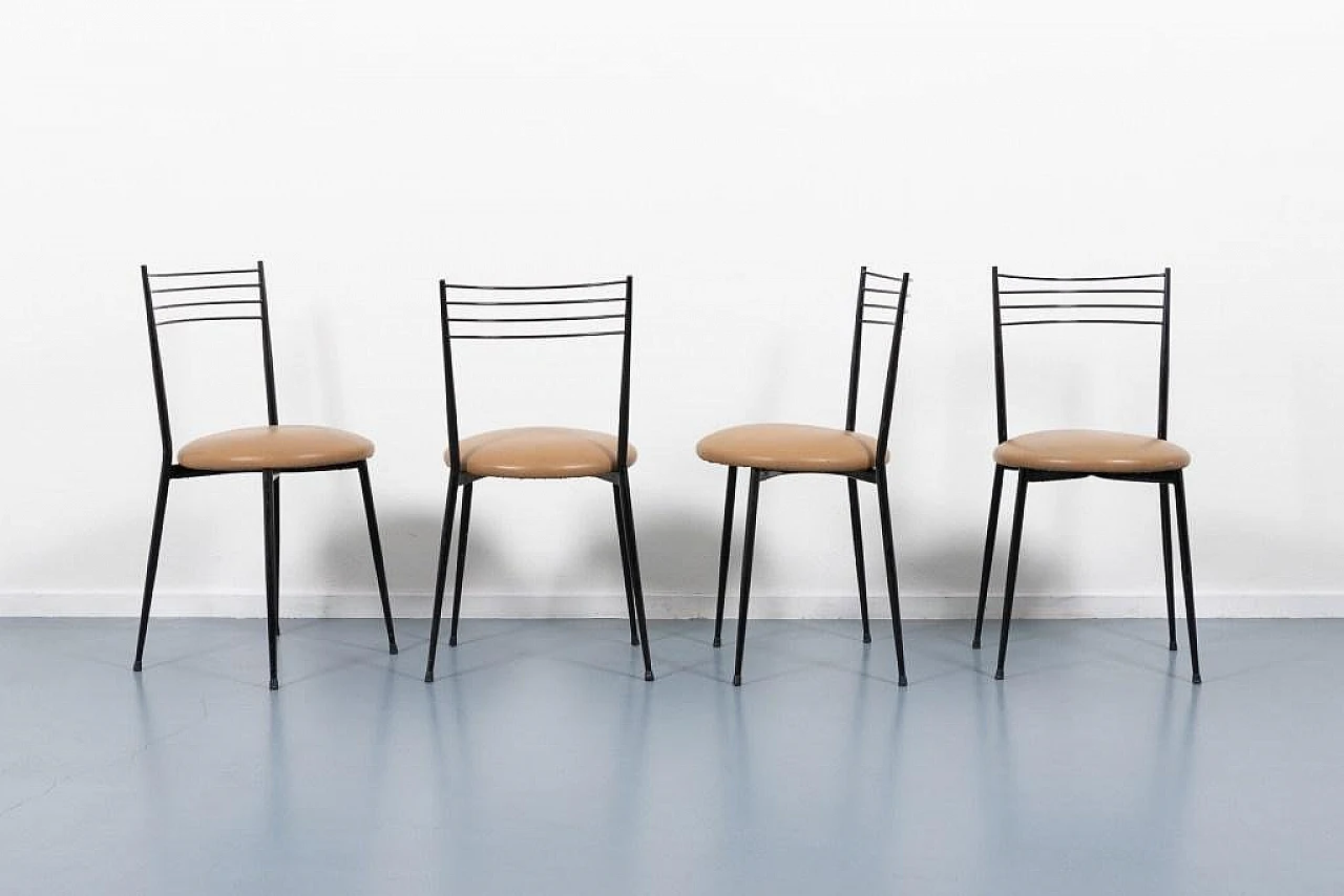 4 vintage Italian bistro chairs, 1970s 2