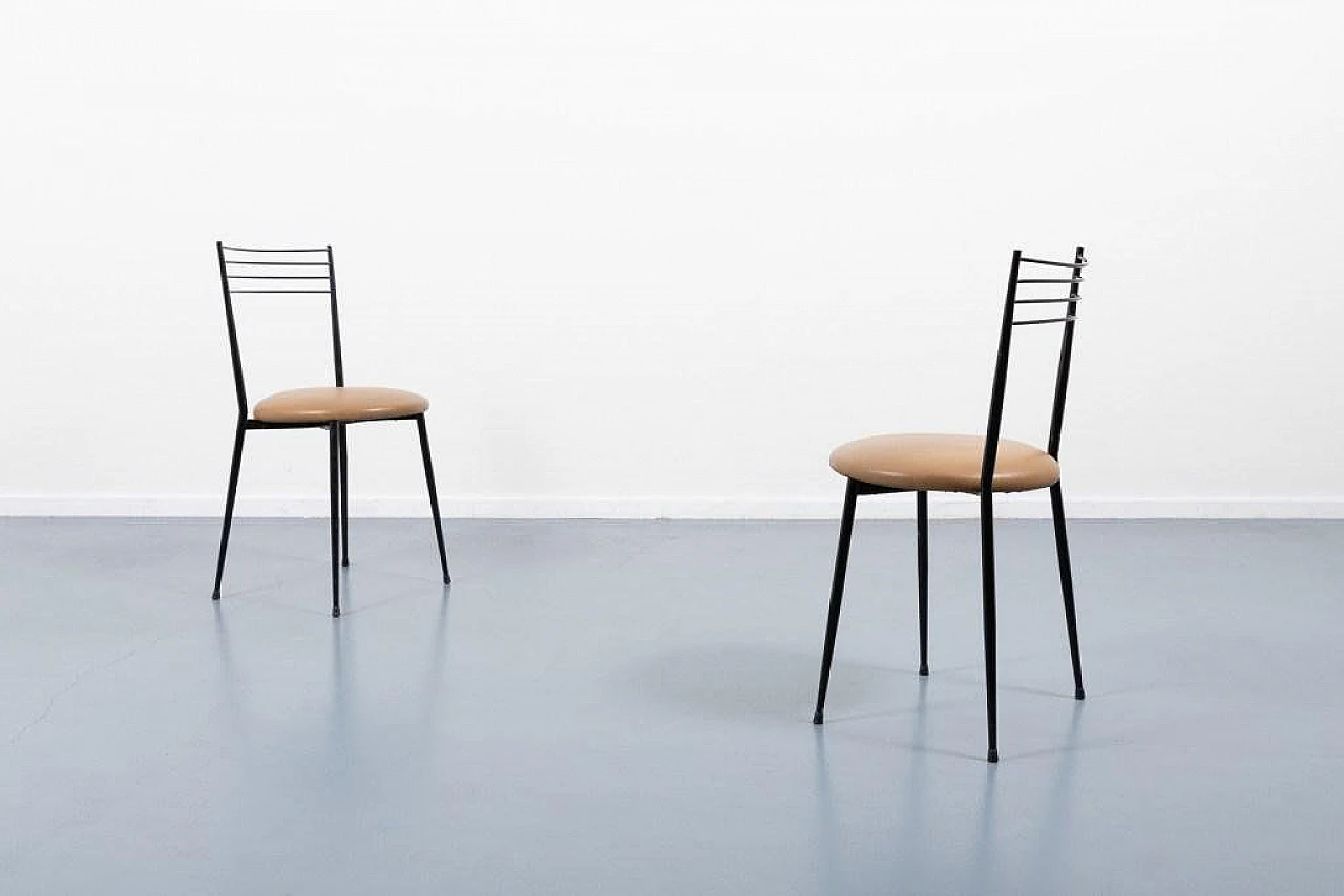 4 vintage Italian bistro chairs, 1970s 5