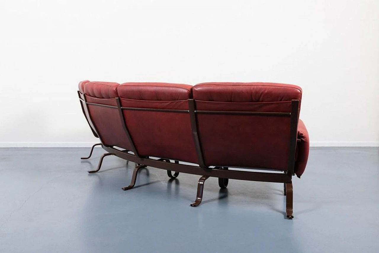 Floating leather sofa by Eric Sigfrid Persson, 1970s 6