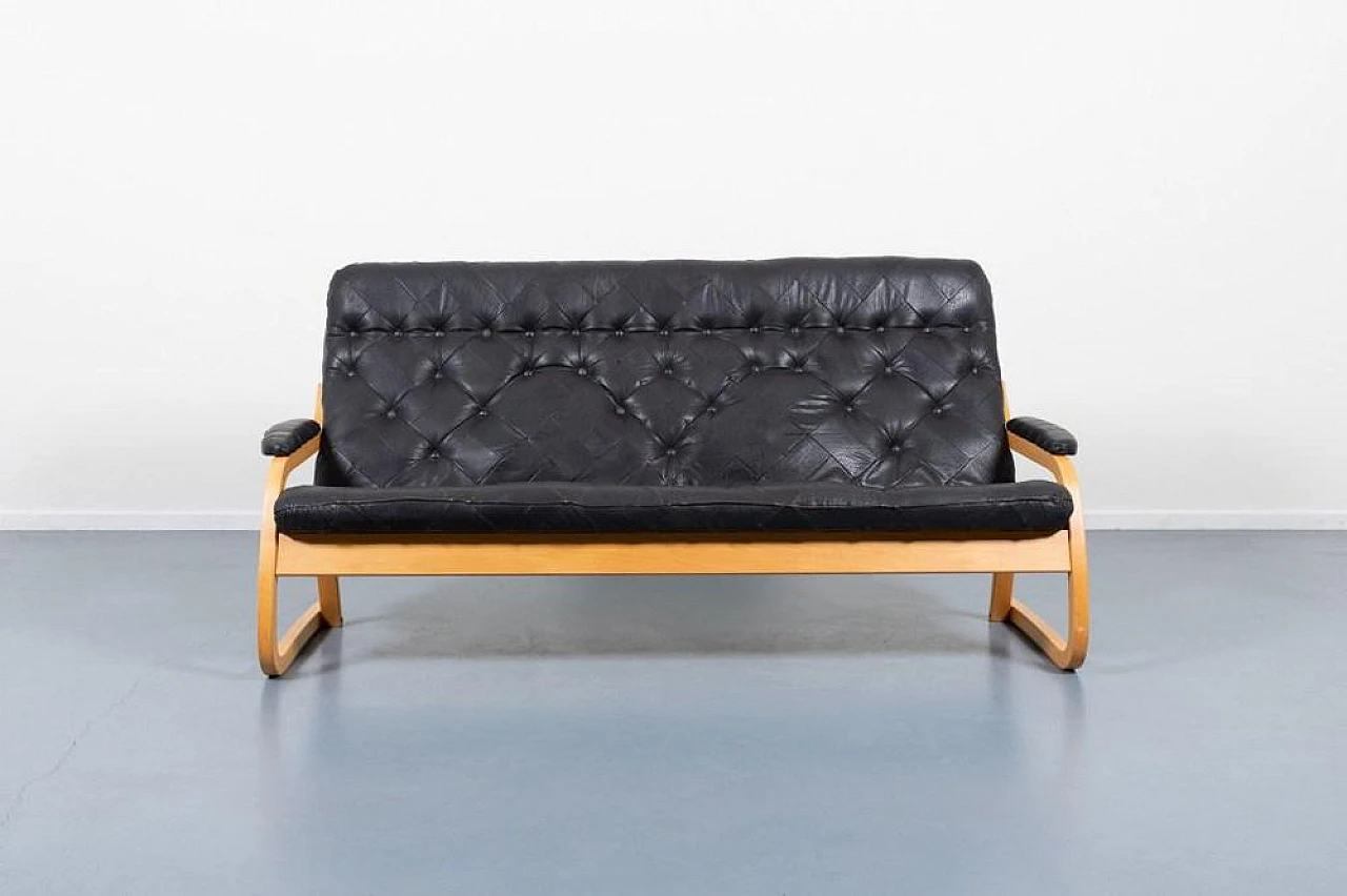 Danish Modern Sculptural Patchwork Leather Sofa, 1970s 2