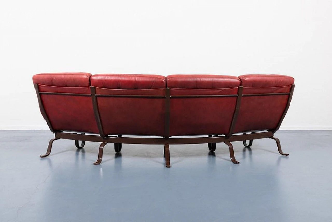 Floating leather sofa by Eric Sigfrid Persson, 1970s 7