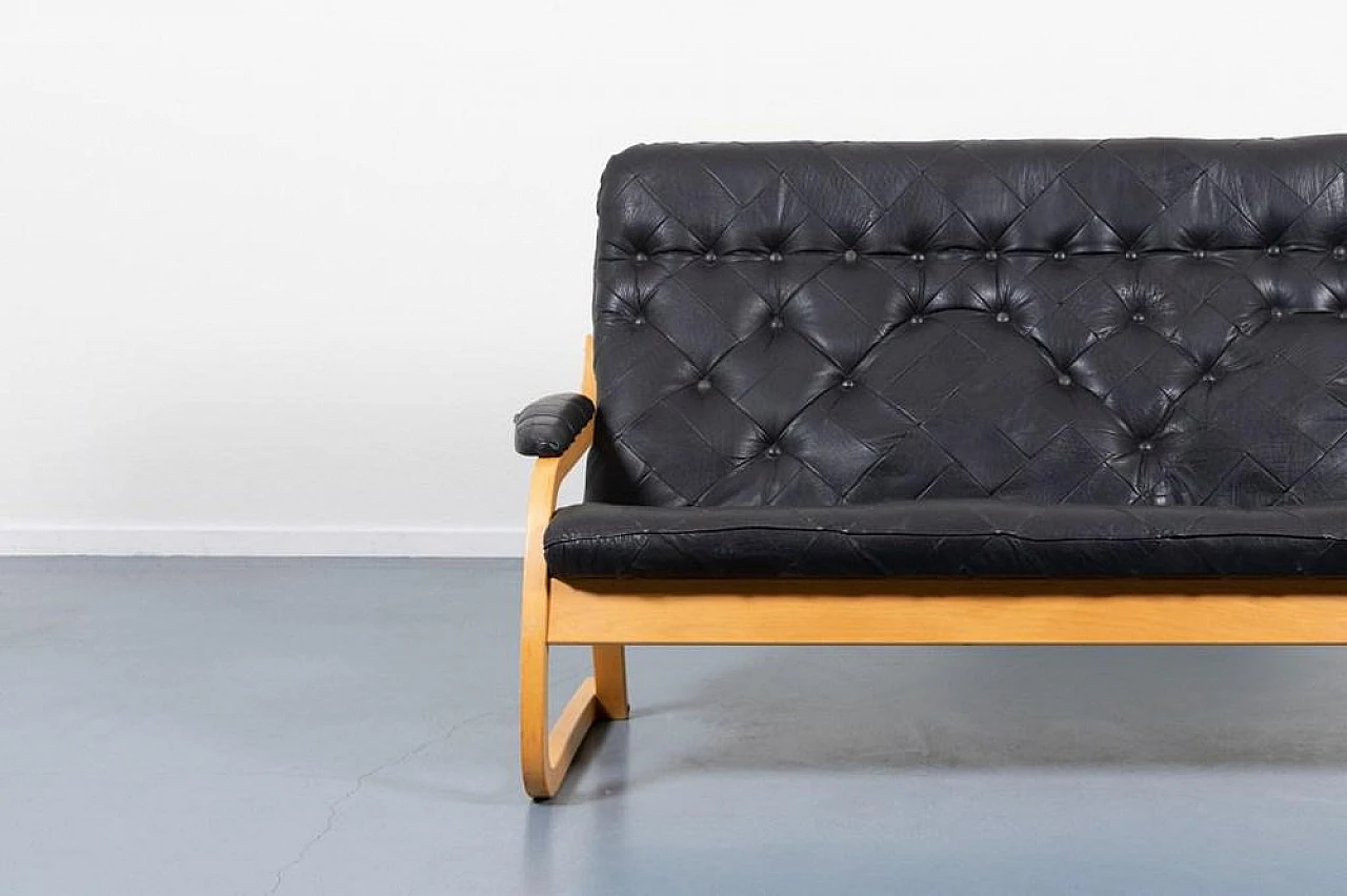 Danish Modern Sculptural Patchwork Leather Sofa, 1970s 3