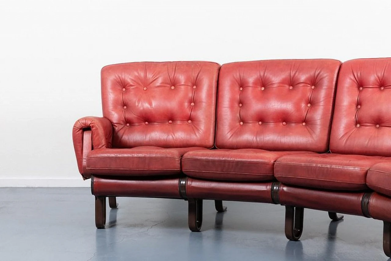 Floating leather sofa by Eric Sigfrid Persson, 1970s 8