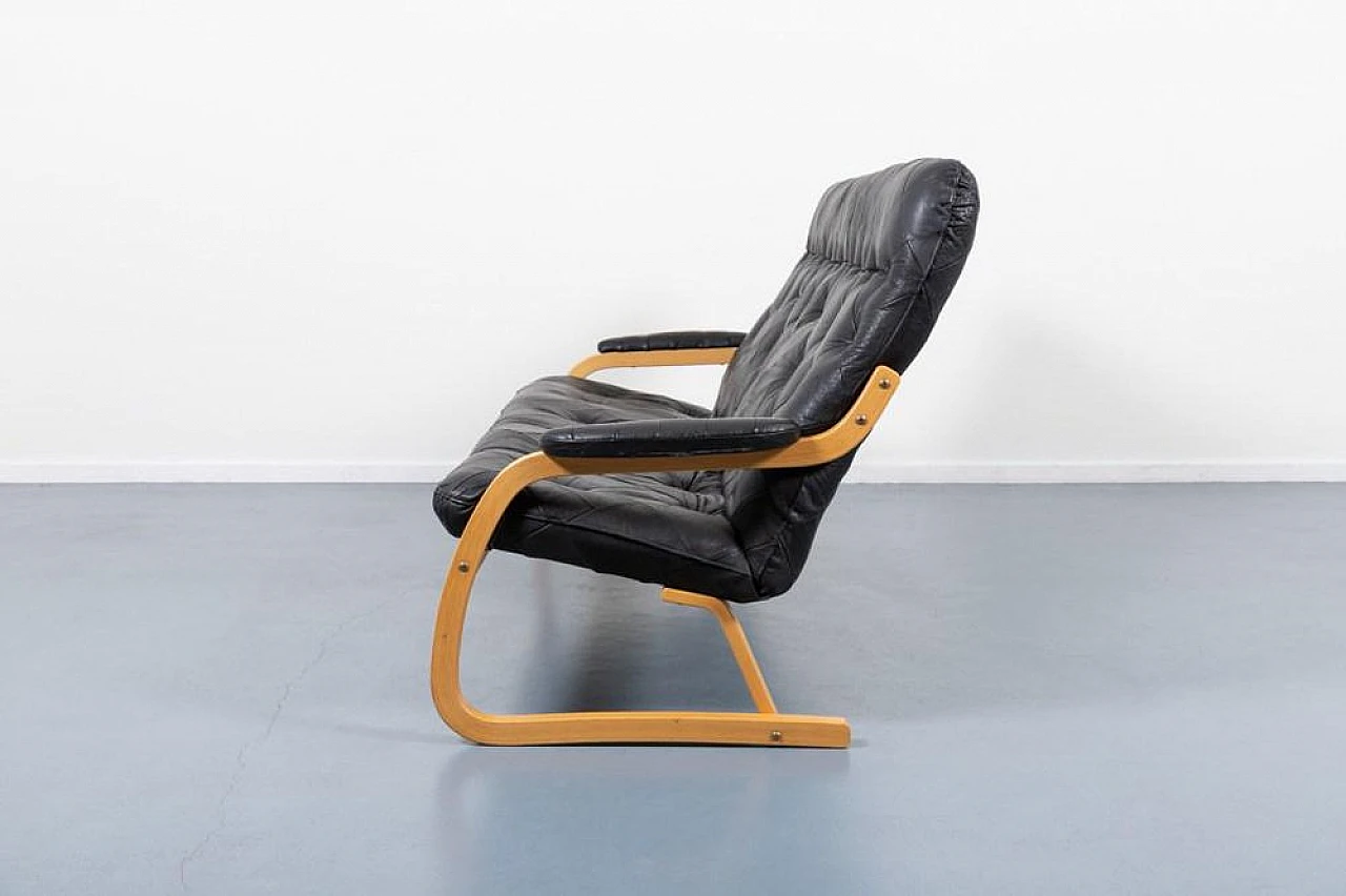 Danish Modern Sculptural Patchwork Leather Sofa, 1970s 5